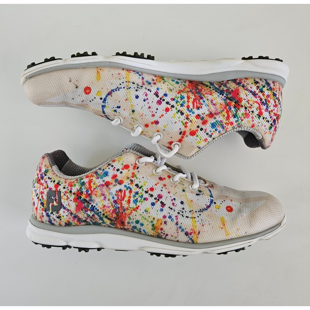 FootJoy EmPower Spikeless Golf Shoes Womens 9M Colorful Paint Splatter 98012